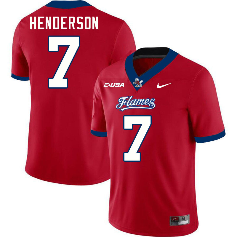 Liberty Flames #7 Devin Henderson College Football Jerseys Stitched-Red